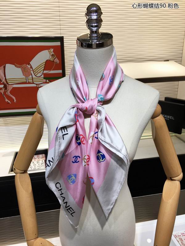Chanel silk scarf 90X90cm E06 (1)